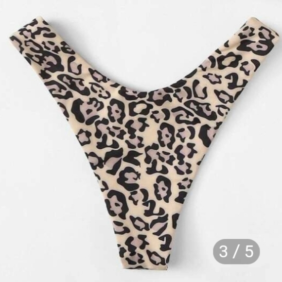 🆕 SHEIN TRIANGLE TOP WITH LEOPARD BOTTOM BIKINI - Picture 5 of 6